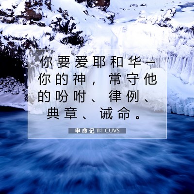 Picture 07 - 申 命 记 11:1 CUVS - 你 要 爱 耶 和 华 ─ 你 的 神 ， 常 - Bible Verse Picture