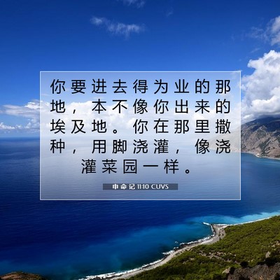 Picture 07 - 申 命 记 11:10 CUVS - 你 要 进 去 得 为 业 的 那 地 ， 本 - Bible Verse Picture