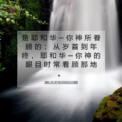 Picture 07 - 申 命 记 11:12 CUVS - 是 耶 和 华 ─ 你 神 所 眷 顾 的 ； - Bible Verse Picture