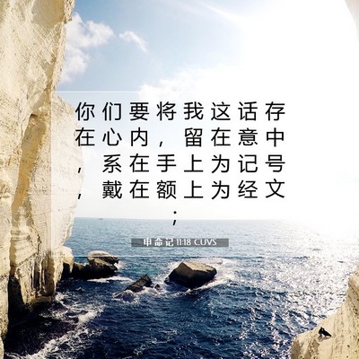 Picture 07 - 申 命 记 11:18 CUVS - 你 们 要 将 我 这 话 存 在 心 内 ， - Bible Verse Picture