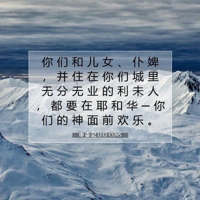 Picture 07 - 申 命 记 12:12 CUVS - 你 们 和 儿 女 、 仆 婢 ， 并 住 在 - Bible Verse Picture