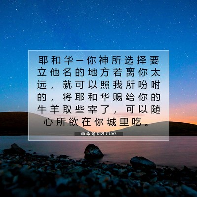 Picture 07 - 申 命 记 12:21 CUVS - 耶 和 华 ─ 你 神 所 选 择 要 立 他 - Bible Verse Picture