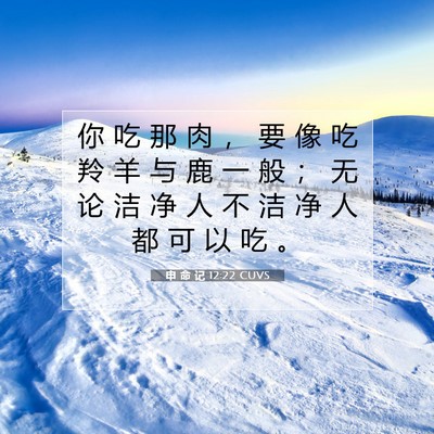 Picture 07 - 申 命 记 12:22 CUVS - 你 吃 那 肉 ， 要 像 吃 羚 羊 与 鹿 - Bible Verse Picture