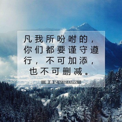 Picture 07 - 申 命 记 12:32 CUVS - 凡 我 所 吩 咐 的 ， 你 们 都 要 谨 - Bible Verse Picture