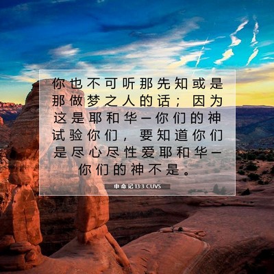 Picture 07 - 申 命 记 13:3 CUVS - 你 也 不 可 听 那 先 知 或 是 那 做 - Bible Verse Picture