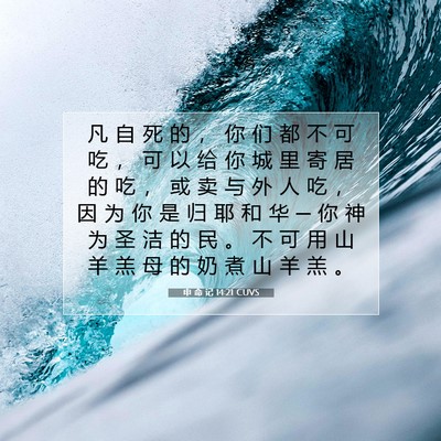 Picture 07 - 申 命 记 14:21 CUVS - 凡 自 死 的 ， 你 们 都 不 可 吃 ， - Bible Verse Picture
