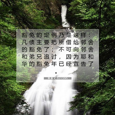 Picture 07 - 申 命 记 15:2 CUVS - 豁 免 的 定 例 乃 是 这 样 ： 凡 债 - Bible Verse Picture