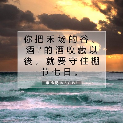 Picture 07 - 申 命 记 16:13 CUVS - 你 把 禾 场 的 谷 、 酒 ? 的 酒 收 藏 - Bible Verse Picture