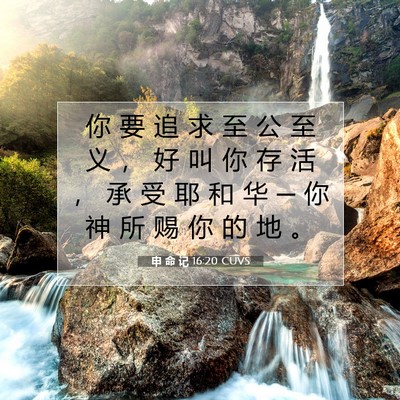 Picture 07 - 申 命 记 16:20 CUVS - 你 要 追 求 至 公 至 义 ， 好 叫 你 - Bible Verse Picture