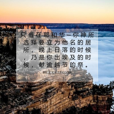 Picture 07 - 申 命 记 16:6 CUVS - 只 当 在 耶 和 华 ─ 你 神 所 选 择 - Bible Verse Picture
