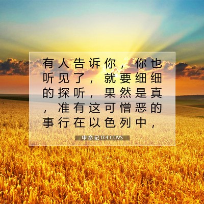 Picture 07 - 申 命 记 17:4 CUVS - 有 人 告 诉 你 ， 你 也 听 见 了 ， - Bible Verse Picture