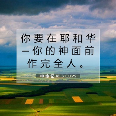 Picture 07 - 申 命 记 18:13 CUVS - 你 要 在 耶 和 华 ─ 你 的 神 面 前 - Bible Verse Picture