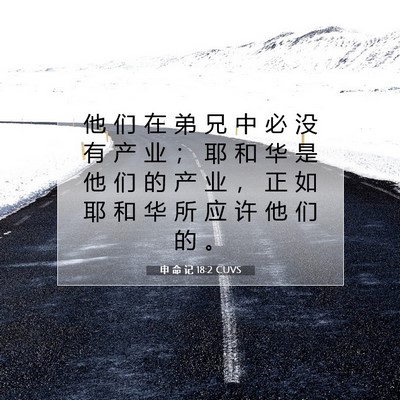 Picture 07 - 申 命 记 18:2 CUVS - 他 们 在 弟 兄 中 必 没 有 产 业 ； - Bible Verse Picture