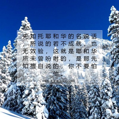 Picture 07 - 申 命 记 18:22 CUVS - 先 知 托 耶 和 华 的 名 说 话 ， 所 - Bible Verse Picture