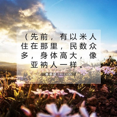 Picture 07 - 申 命 记 2:10 CUVS - （ 先 前 ， 有 以 米 人 住 在 那 里 - Bible Verse Picture