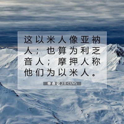 Picture 07 - 申 命 记 2:11 CUVS - 这 以 米 人 像 亚 衲 人 ； 也 算 为 - Bible Verse Picture