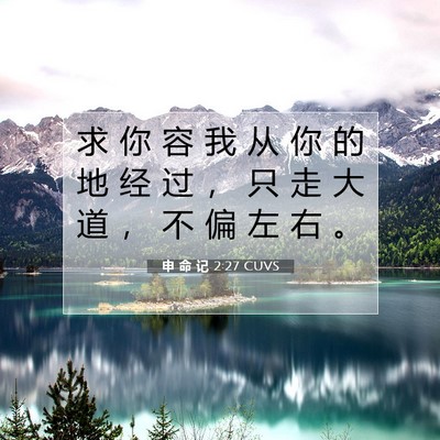 Picture 07 - 申 命 记 2:27 CUVS - 求 你 容 我 从 你 的 地 经 过 ， 只 - Bible Verse Picture