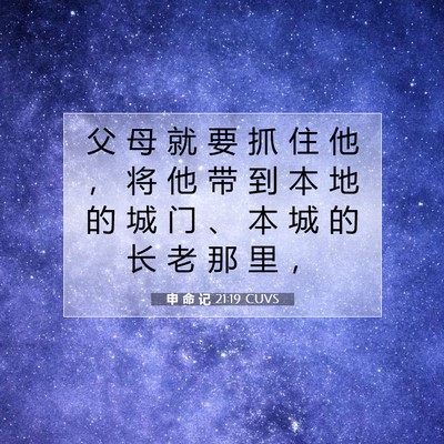 Picture 07 - 申 命 记 21:19 CUVS - 父 母 就 要 抓 住 他 ， 将 他 带 到 - Bible Verse Picture