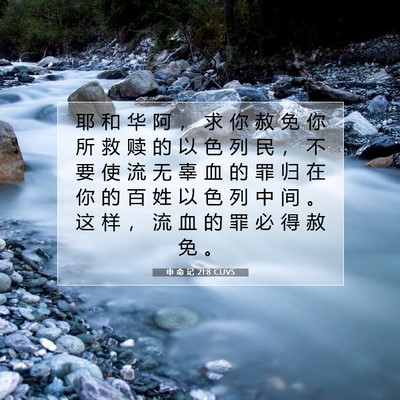 Picture 07 - 申 命 记 21:8 CUVS - 耶 和 华 阿 ， 求 你 赦 免 你 所 救 - Bible Verse Picture
