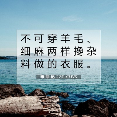 Picture 07 - 申 命 记 22:11 CUVS - 不 可 穿 羊 毛 、 细 麻 两 样 搀 杂 - Bible Verse Picture