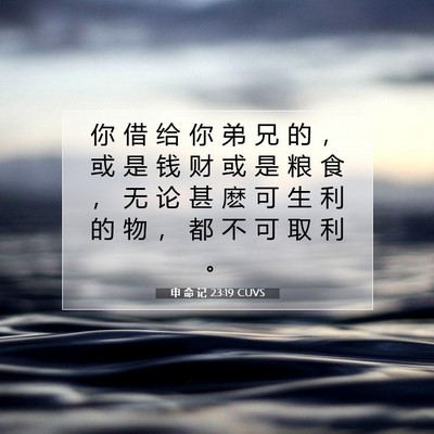 Picture 07 - 申 命 记 23:19 CUVS - 你 借 给 你 弟 兄 的 ， 或 是 钱 财 - Bible Verse Picture