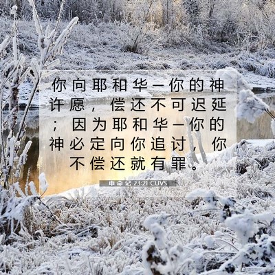 Picture 07 - 申 命 记 23:21 CUVS - 你 向 耶 和 华 ─ 你 的 神 许 愿 ， - Bible Verse Picture