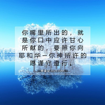 Picture 07 - 申 命 记 23:23 CUVS - 你 嘴 里 所 出 的 ， 就 是 你 口 中 - Bible Verse Picture