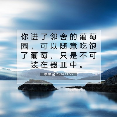 Picture 07 - 申 命 记 23:24 CUVS - 你 进 了 邻 舍 的 葡 萄 园 ， 可 以 - Bible Verse Picture