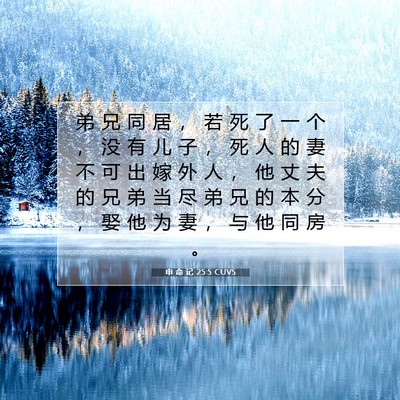 Picture 07 - 申 命 记 25:5 CUVS - 弟 兄 同 居 ， 若 死 了 一 个 ， 没 - Bible Verse Picture