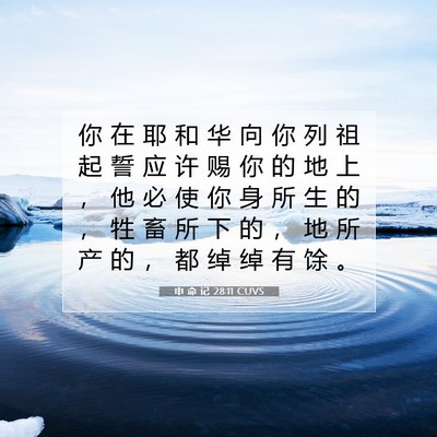Picture 07 - 申 命 记 28:11 CUVS - 你 在 耶 和 华 向 你 列 祖 起 誓 应 - Bible Verse Picture