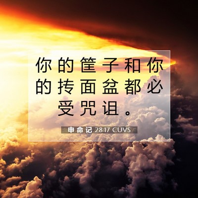 Picture 07 - 申 命 记 28:17 CUVS - 你 的 筐 子 和 你 的 抟 面 盆 都 必 - Bible Verse Picture