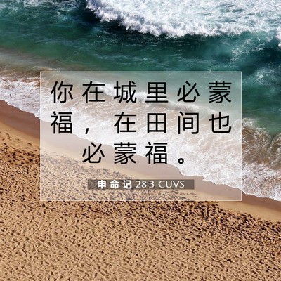 Picture 07 - 申 命 记 28:3 CUVS - 你 在 城 里 必 蒙 福 ， 在 田 间 也 - Bible Verse Picture