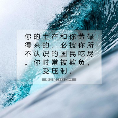 Picture 07 - 申 命 记 28:33 CUVS - 你 的 土 产 和 你 劳 碌 得 来 的 ， - Bible Verse Picture