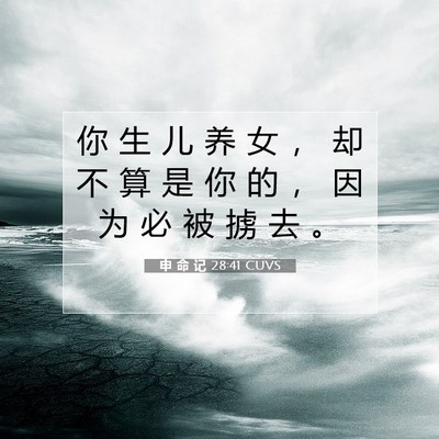 Picture 07 - 申 命 记 28:41 CUVS - 你 生 儿 养 女 ， 却 不 算 是 你 的 - Bible Verse Picture