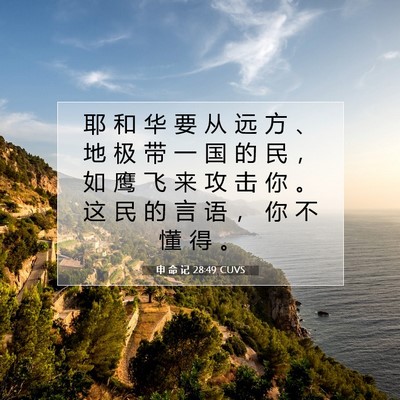 Picture 07 - 申 命 记 28:49 CUVS - 耶 和 华 要 从 远 方 、 地 极 带 一 - Bible Verse Picture
