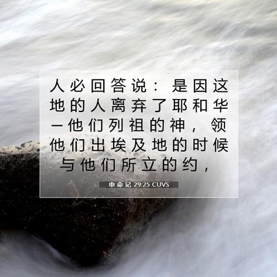 Picture 07 - 申 命 记 29:25 CUVS - 人 必 回 答 说 ： 是 因 这 地 的 人 - Bible Verse Picture
