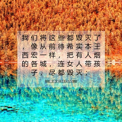 Picture 07 - 申 命 记 3:6 CUVS - 我 们 将 这 些 都 毁 灭 了 ， 像 从 - Bible Verse Picture