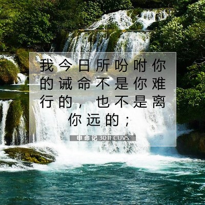 Picture 07 - 申 命 记 30:11 CUVS - 我 今 日 所 吩 咐 你 的 诫 命 不 是 - Bible Verse Picture