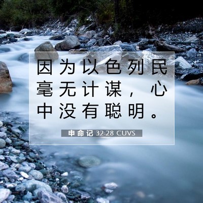 Picture 07 - 申 命 记 32:28 CUVS - 因 为 以 色 列 民 毫 无 计 谋 ， 心 - Bible Verse Picture