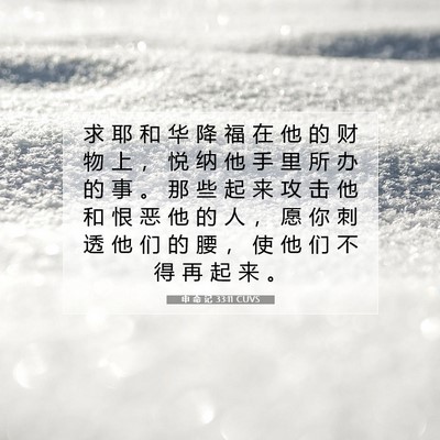 Picture 07 - 申 命 记 33:11 CUVS - 求 耶 和 华 降 福 在 他 的 财 物 上 - Bible Verse Picture