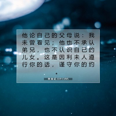 Picture 07 - 申 命 记 33:9 CUVS - 他 论 自 己 的 父 母 说 ： 我 未 曾 - Bible Verse Picture