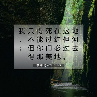 Picture 07 - 申 命 记 4:22 CUVS - 我 只 得 死 在 这 地 ， 不 能 过 约 - Bible Verse Picture
