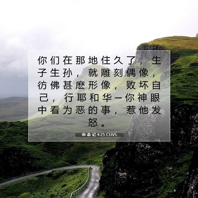 Picture 07 - 申 命 记 4:25 CUVS - 你 们 在 那 地 住 久 了 ， 生 子 生 - Bible Verse Picture