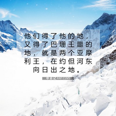 Picture 07 - 申 命 记 4:47 CUVS - 他 们 得 了 他 的 地 ， 又 得 了 巴 - Bible Verse Picture