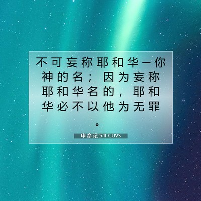 Picture 07 - 申 命 记 5:11 CUVS - 不 可 妄 称 耶 和 华 ─ 你 神 的 名 - Bible Verse Picture