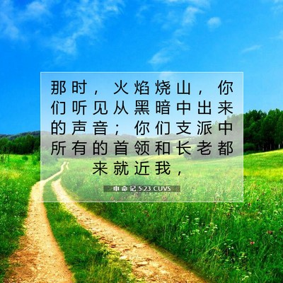 Picture 07 - 申 命 记 5:23 CUVS - 那 时 ， 火 焰 烧 山 ， 你 们 听 见 - Bible Verse Picture