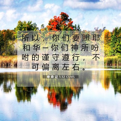 Picture 07 - 申 命 记 5:32 CUVS - 所 以 ， 你 们 要 照 耶 和 华 ─ 你 - Bible Verse Picture