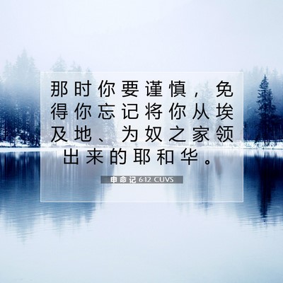 Picture 07 - 申 命 记 6:12 CUVS - 那 时 你 要 谨 慎 ， 免 得 你 忘 记 - Bible Verse Picture