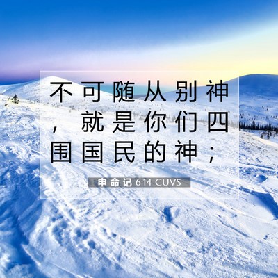 Picture 07 - 申 命 记 6:14 CUVS - 不 可 随 从 别 神 ， 就 是 你 们 四 - Bible Verse Picture