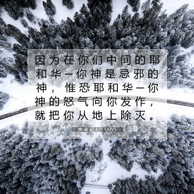 Picture 07 - 申 命 记 6:15 CUVS - 因 为 在 你 们 中 间 的 耶 和 华 ─ - Bible Verse Picture